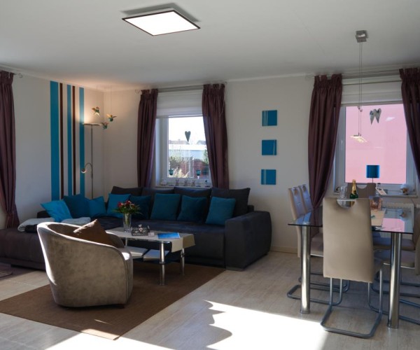 Wohnzimmer in dem Ferienhaus auf Fehmarn in Landkirchen