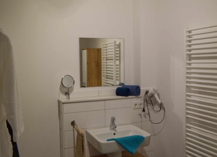 Waschbecken im Badezimmer der Ferienwohnung auf Fehmarn