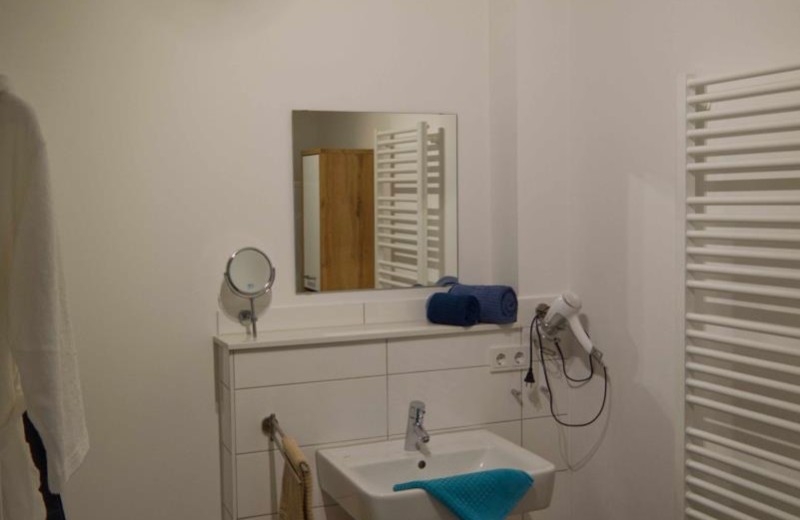 Waschbecken im Badezimmer der Ferienwohnung auf Fehmarn