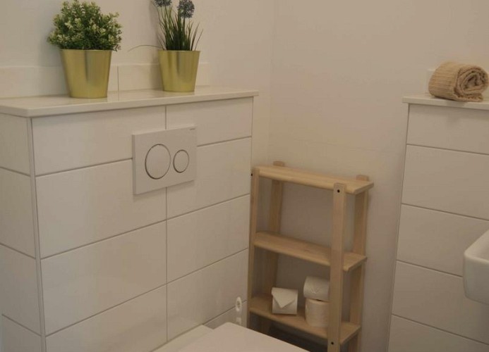 WC im Badezimmer der Ferienwohnung auf Fehmarn