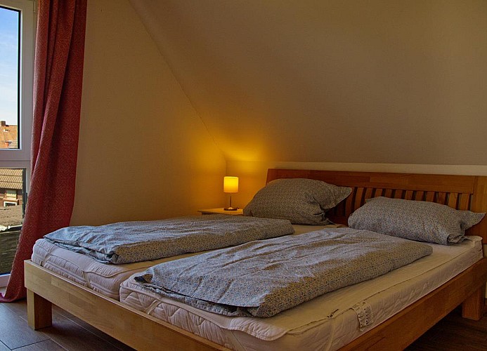 Doppelbett für 2 Personen in dem Ferienhaus auf der Insel Fehmarn