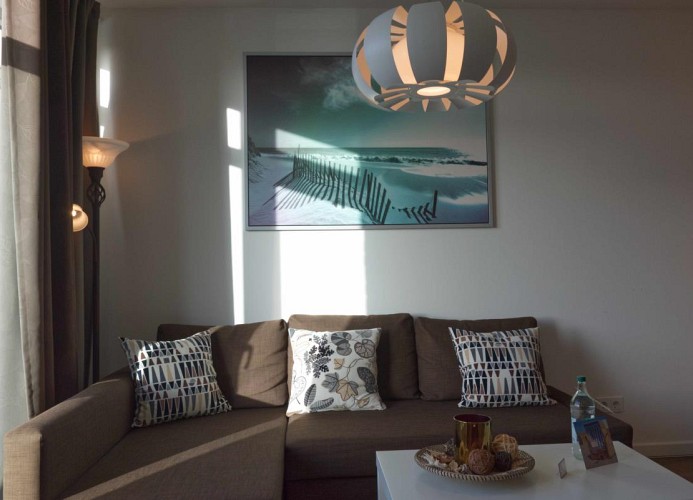 Große Couch in der Ferienwohnung in Burg auf Fehmarn