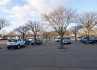 Öffentlicher Parkplatz an der Strandburg zwischen Südstrand und Yachthafen auf Fehmarn
