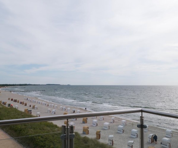 Aussicht vom Balkon der Inselblume 03 auf den Südstrand von Fehmarn