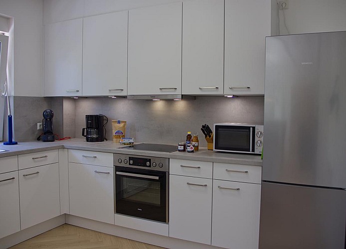 Küche der Ferienwohnung für 4 Personen mit Hund in Burgstaaken