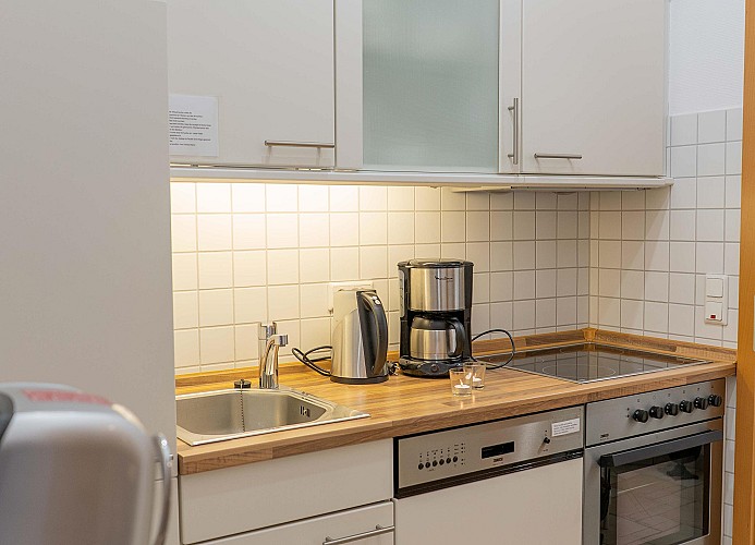 Küche in der Fewo für 4 Personen direkt am Südstrand auf Fehmarn