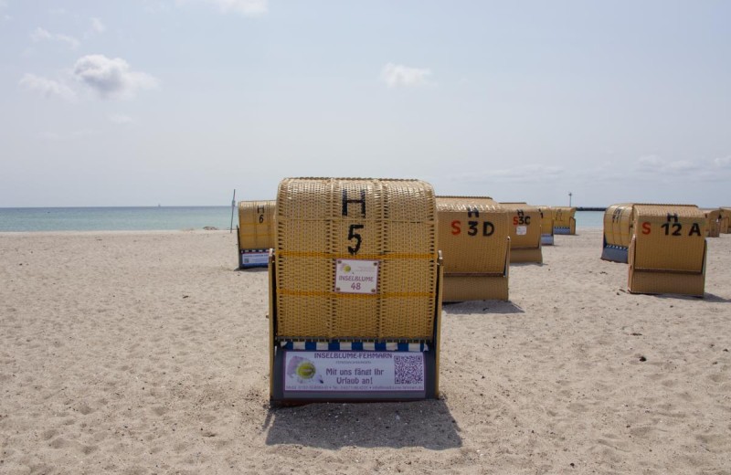Der Strandkorb der Inselblume 48 direkt am Meer