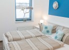 Doppelbett im Schlafzimmer der Fewo in Burgtiefe, Nahe Burg auf Fehmarn