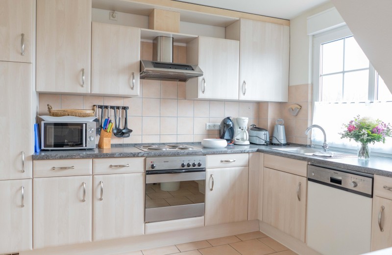Küche in der Ferienwohnung in Burg auf Fehmarn, Nahe Burgstaaken und der Reiterkoppel