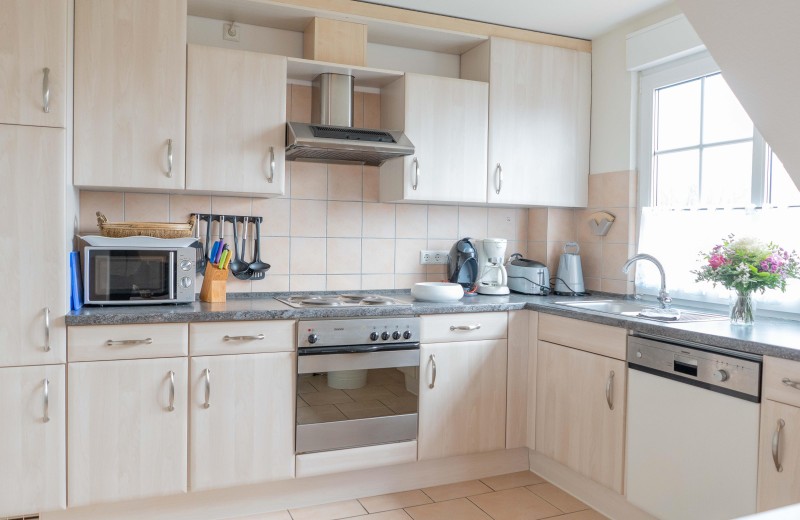 Küche in der Ferienwohnung in Burg auf Fehmarn, Nahe Burgstaaken und der Reiterkoppel