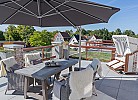 Dachterrasse mit Strandkorb in der Ferienwohnung in Burg auf Fehmarn