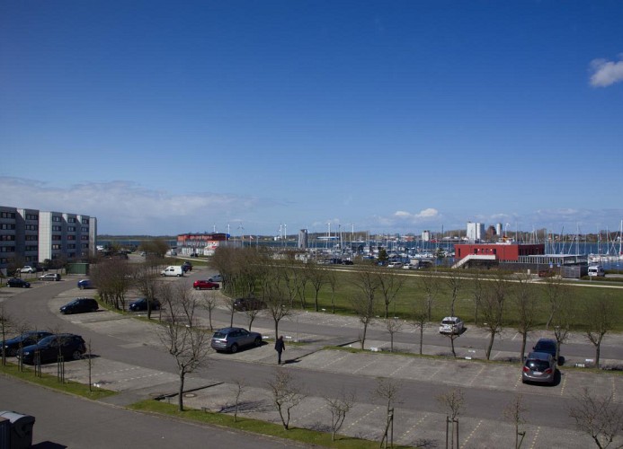 Aussicht aus der Inselblume 45 auf den Yachthafen und Burgstaaken 