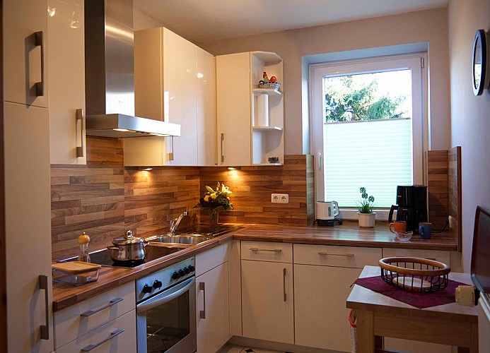 Küche in der Ferienwohnung Inselblume 15  in der Nähe vom Südstrand auf Fehmarn