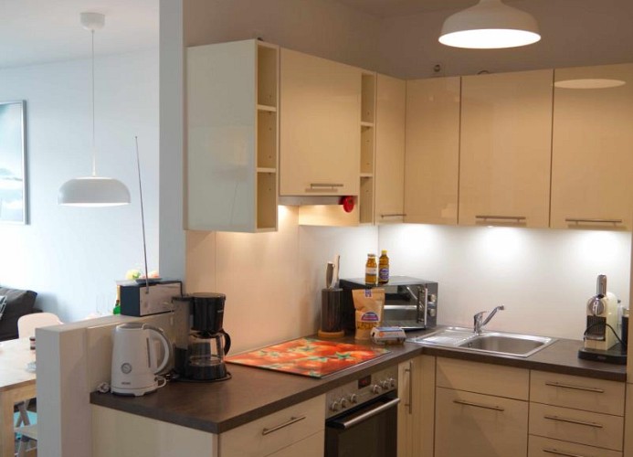 Küche in der Ferienwohnung auf Fehmarn
