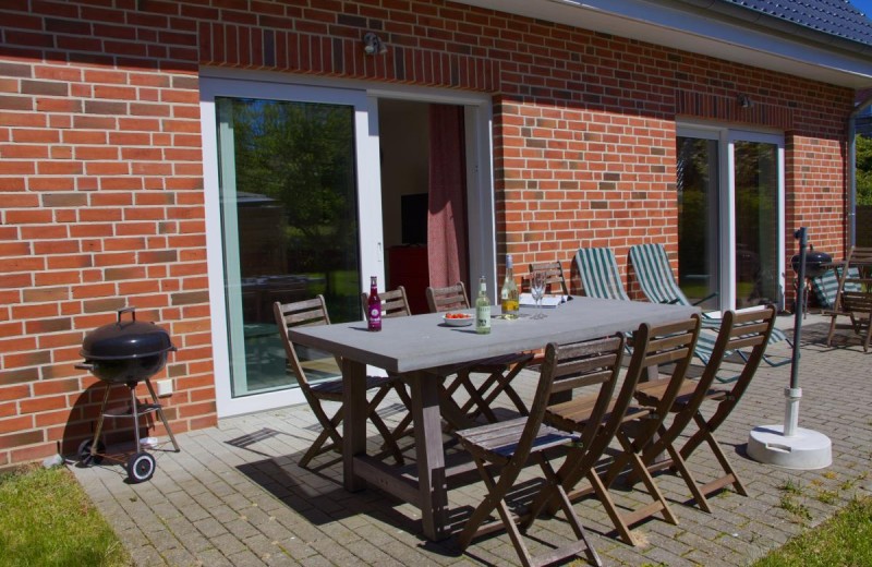 Terrasse des Ferienhauses Inselblume 28