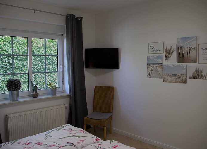 TV  im 2. Schlafzimmer der Ferienwohnung in Burgstaaken auf Fehmarn