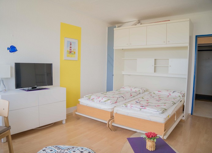 Doppelbett für 2 Personen in Ferienwohnung in Burgtiefe auf Fehmarn