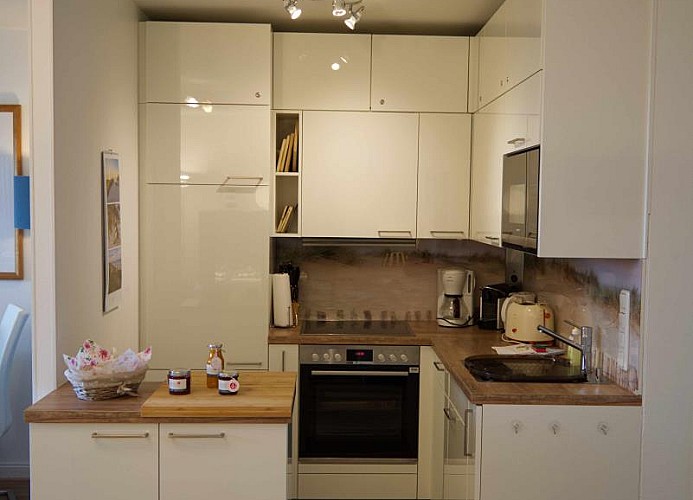 Küche der Ferienwohnung am Südstrand auf Fehmarn in Burgtiefe