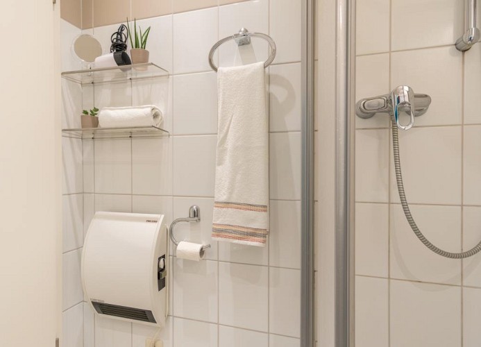 Dusche in der Fewo am Südstrand auf Fehmarn