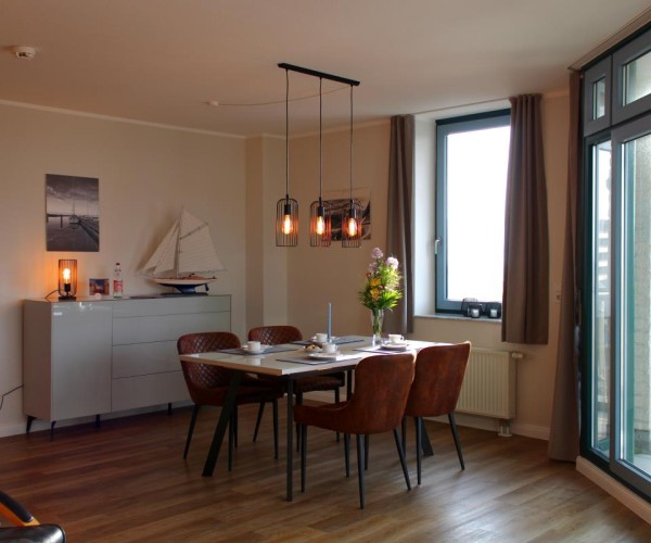 Wohn- Esszimmer in der Inselblume 55 auf Fehmarn