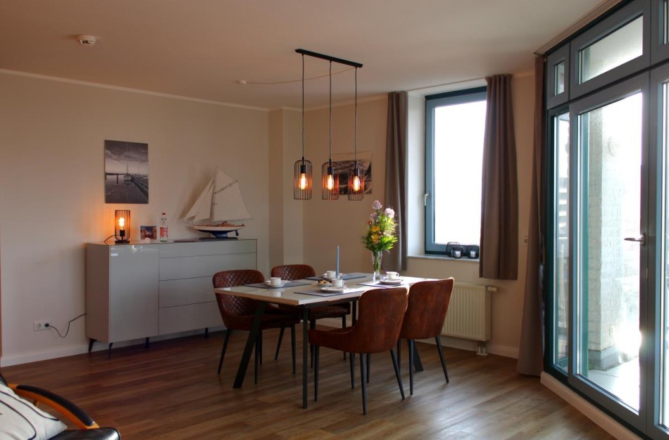 Wohn- Esszimmer in der Inselblume 55 auf Fehmarn