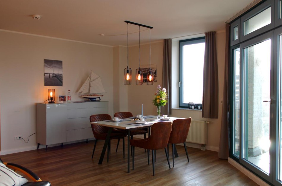 Wohn- Esszimmer in der Inselblume 55 auf Fehmarn