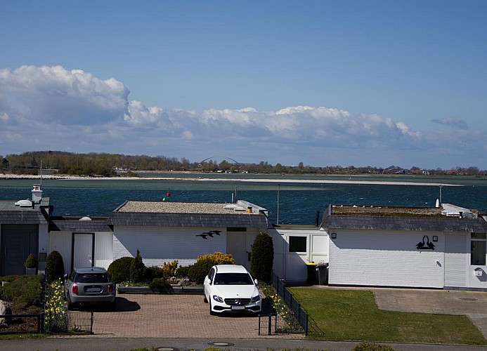 Der Blick auf die Fehmarnsundbrücke von der Ferienwohnung