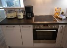Küche mit Backofen in der Ferienwohnung in Burg auf Fehmarn