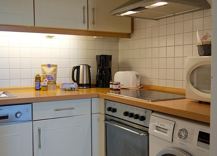 Küche der Ferienwohnung am Südstrand in Burgtiefe 