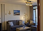 Wohnzimmer in der Ferienwohnung in der Strandburg direkt am Südstrand auf Fehmarn