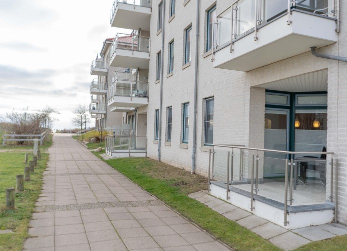 Die Ferienwohnung liegt direkt am Strand vom Südstrand in Burgtiefe auf Fehmarn