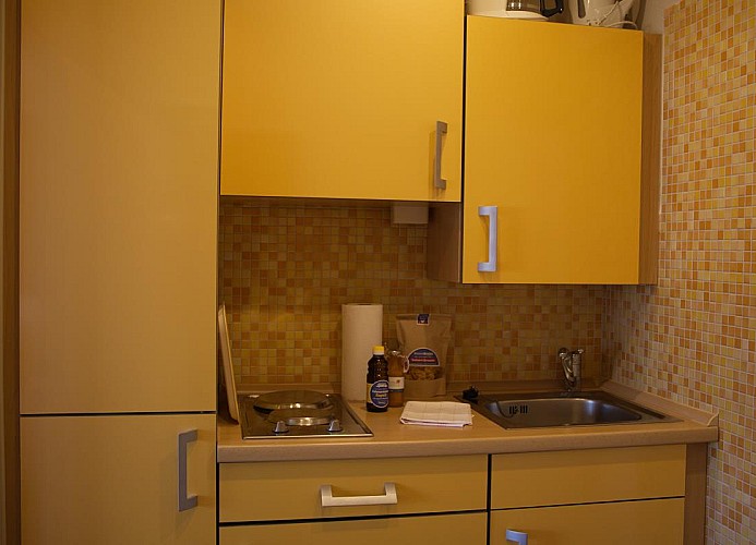 Küche in der Ferienwohnung für 2 Personen auf Fehmarn