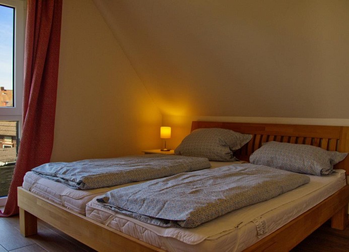 Doppelbett für 2 Personen in dem Ferienhaus auf der Insel Fehmarn