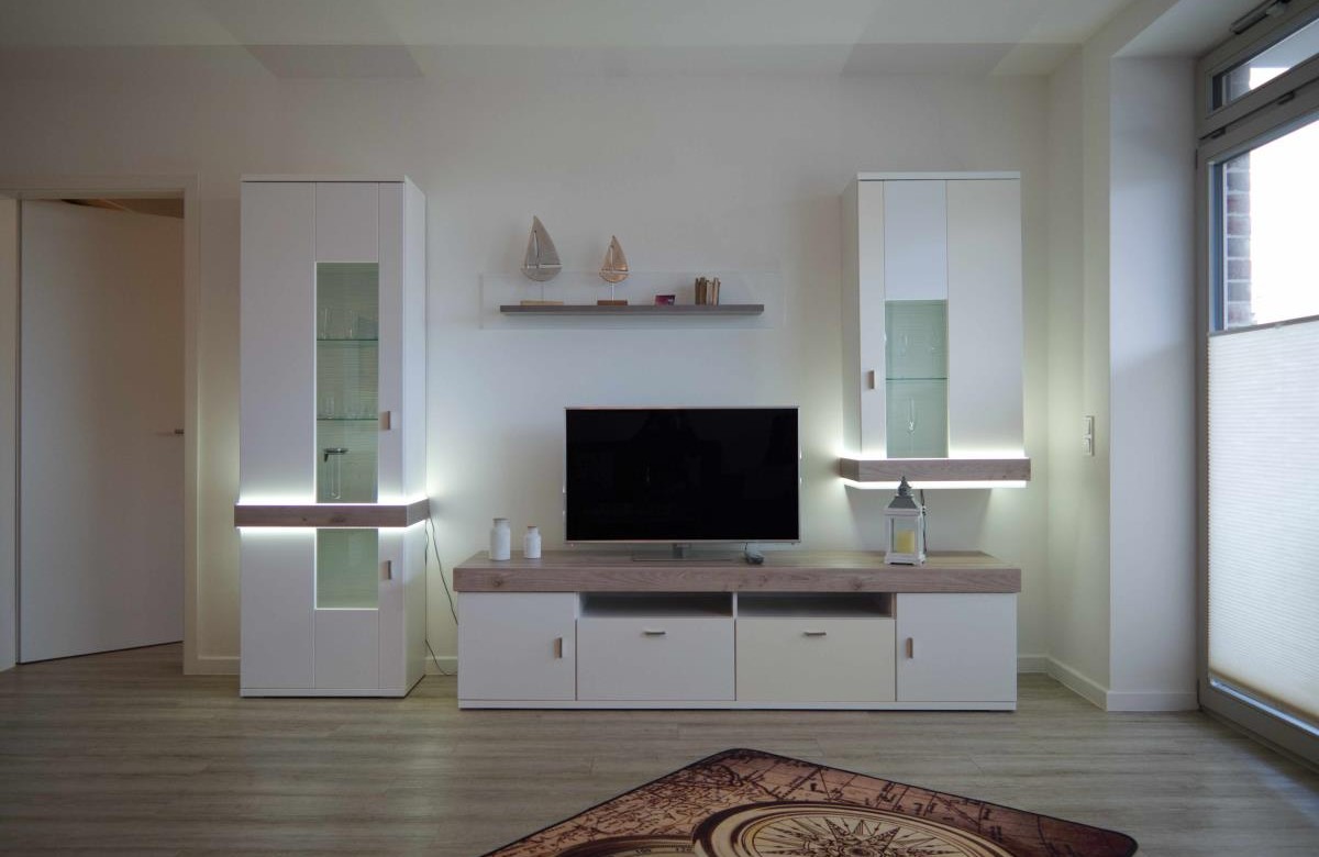 Wohnzimmer in der Ferienwohnung am Niendorfer Platz in Burg auf Fehmarn
