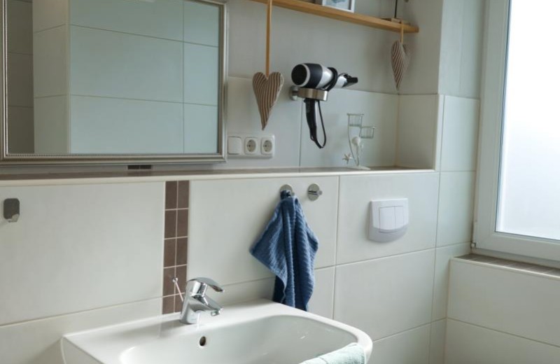 Bad im Ferienhaus mit Hund in Landkirchen auf Fehmarn