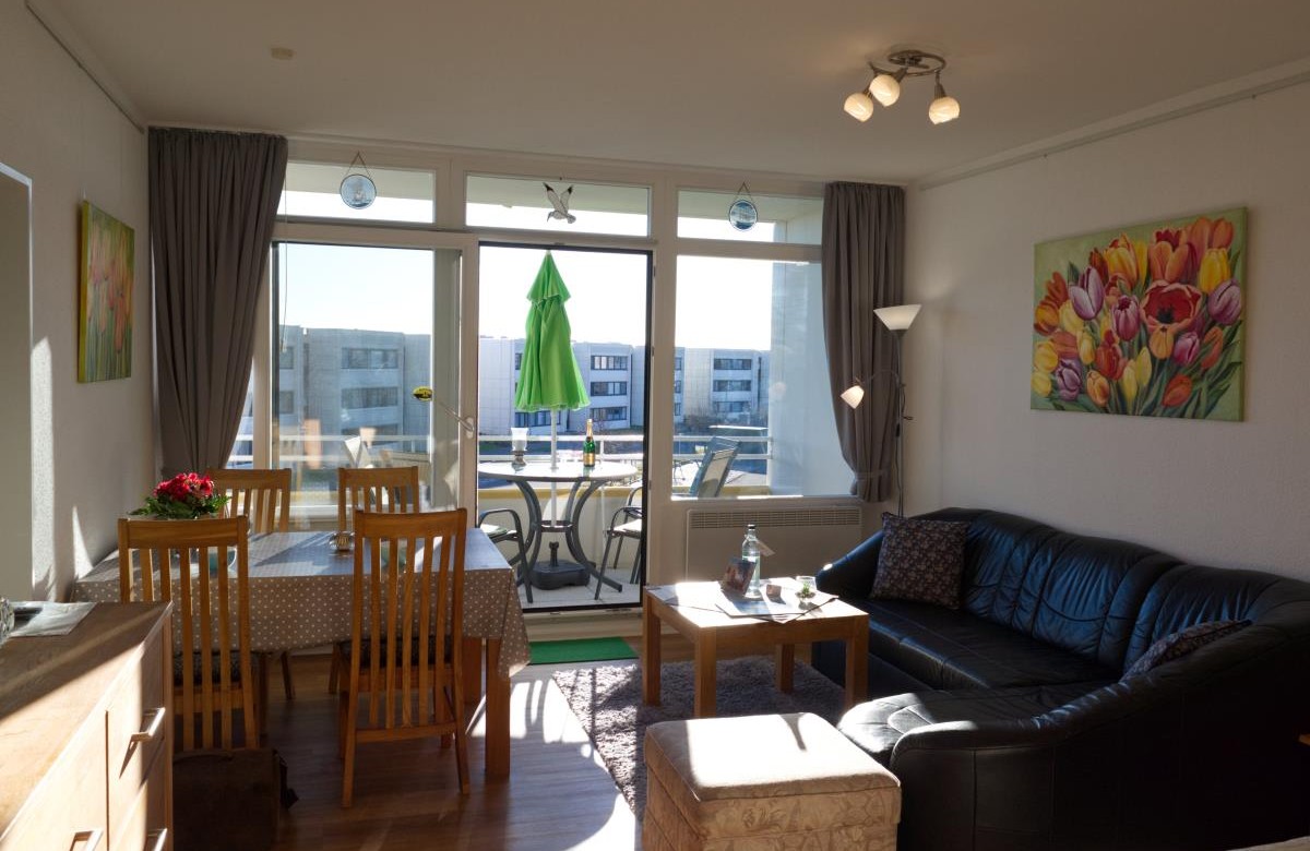 Wohnzimmer der Ferienwohnung Inselblume 74 auf Fehmarn