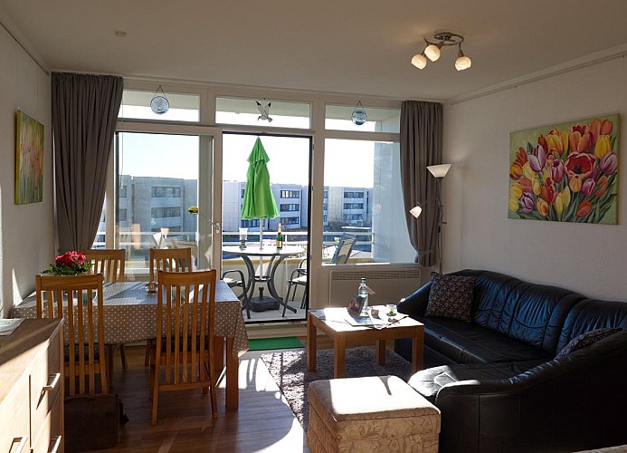 Wohnzimmer der Ferienwohnung Inselblume 74 auf Fehmarn