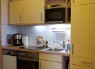 Küche in der Ferienwohnung direkt am Südstrand