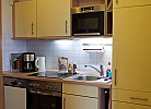 Küche in der Ferienwohnung direkt am Südstrand