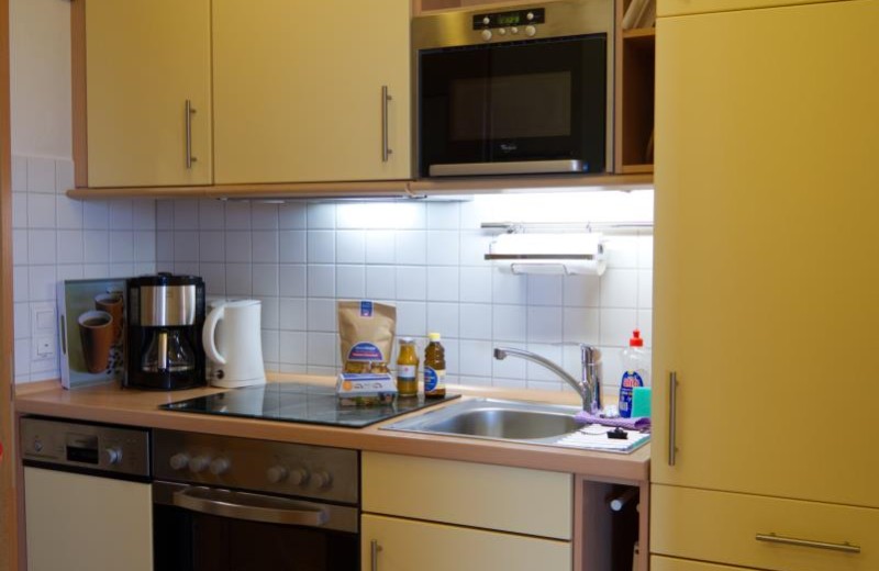 Küche in der Ferienwohnung direkt am Südstrand