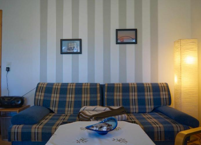 Schlafcouch in der Ferienwohnung zwischen Burg auf Fehmarn und dem Südstrand in Burgtiefe