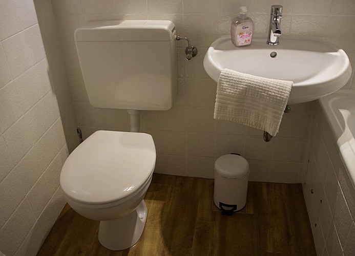 Badezimmer in der Ferienwohnung Inselblume 79 