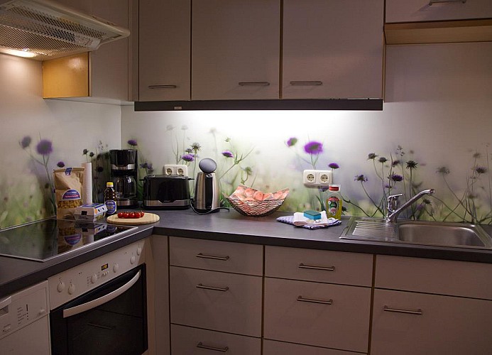 Anderer Blickwinkel auf die Küche in der Inselblume 79 in Burgtiefe