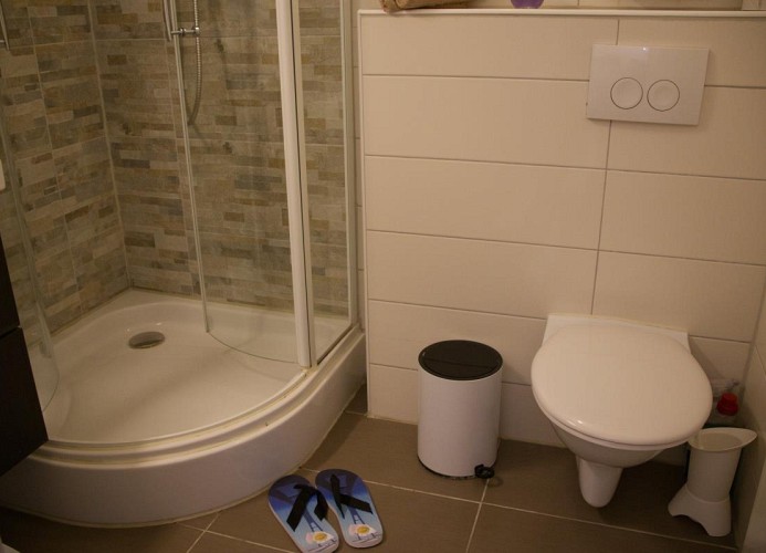 Dusche im Badezimmer der Fewo in Burgtiefe auf Fehmarn