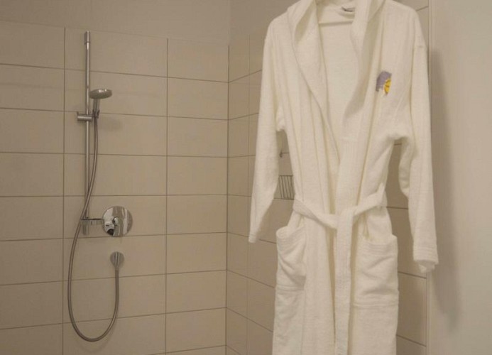Ebenerdige Dusche in der Ferienwohnung in Burg auf Fehmarn
