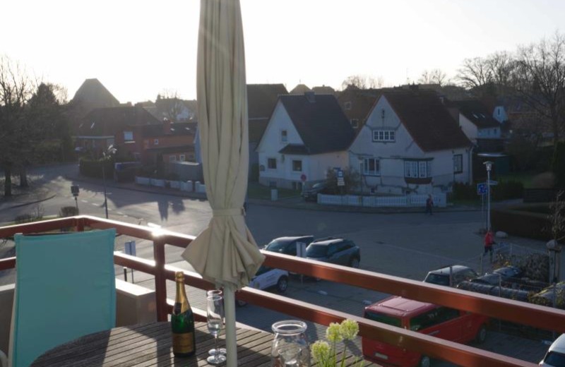Aussicht vom Balkon der Ferienwohnung in Burg auf Fehmarn