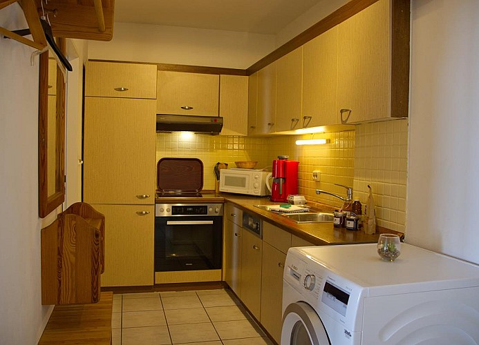 Küche in der Ferienwohnung auf Fehmarn im Stranddistelweg