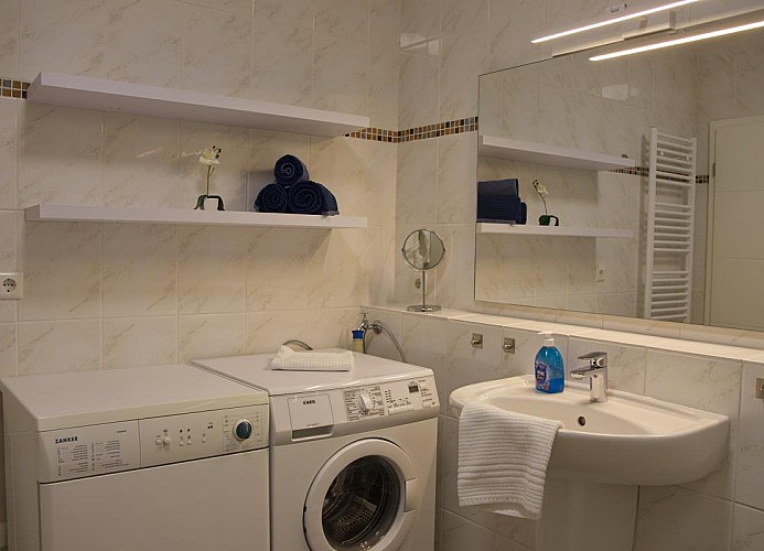 Trockner and Waschmaschine in der Ferienwohnung auf Fehmarn