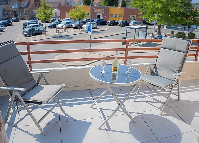 Blick vom Balkon der Ferienwohnung nur wenige Meter von der Burger Innenstadt entfernt
