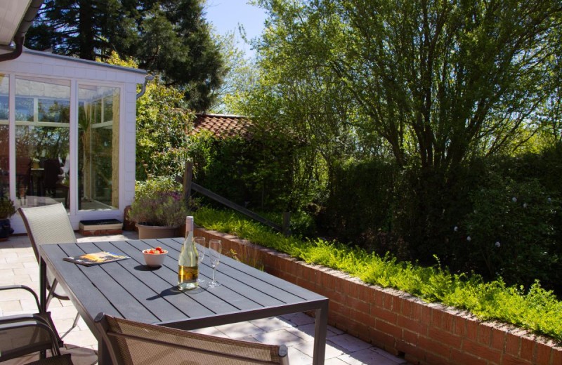 Terrasse der Ferienwohnung mit Garten in Burgstaaken bei Burg auf Fehmarn